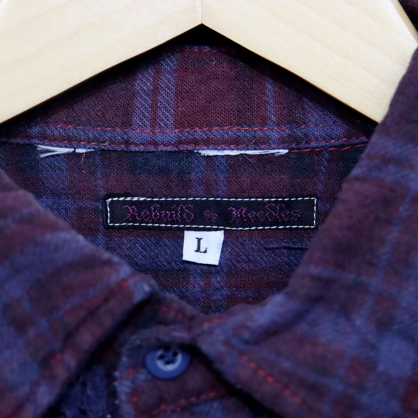 rb NDLS : Flannel Shiirt - Ribbon SH / Over Dye 【Purple】#16