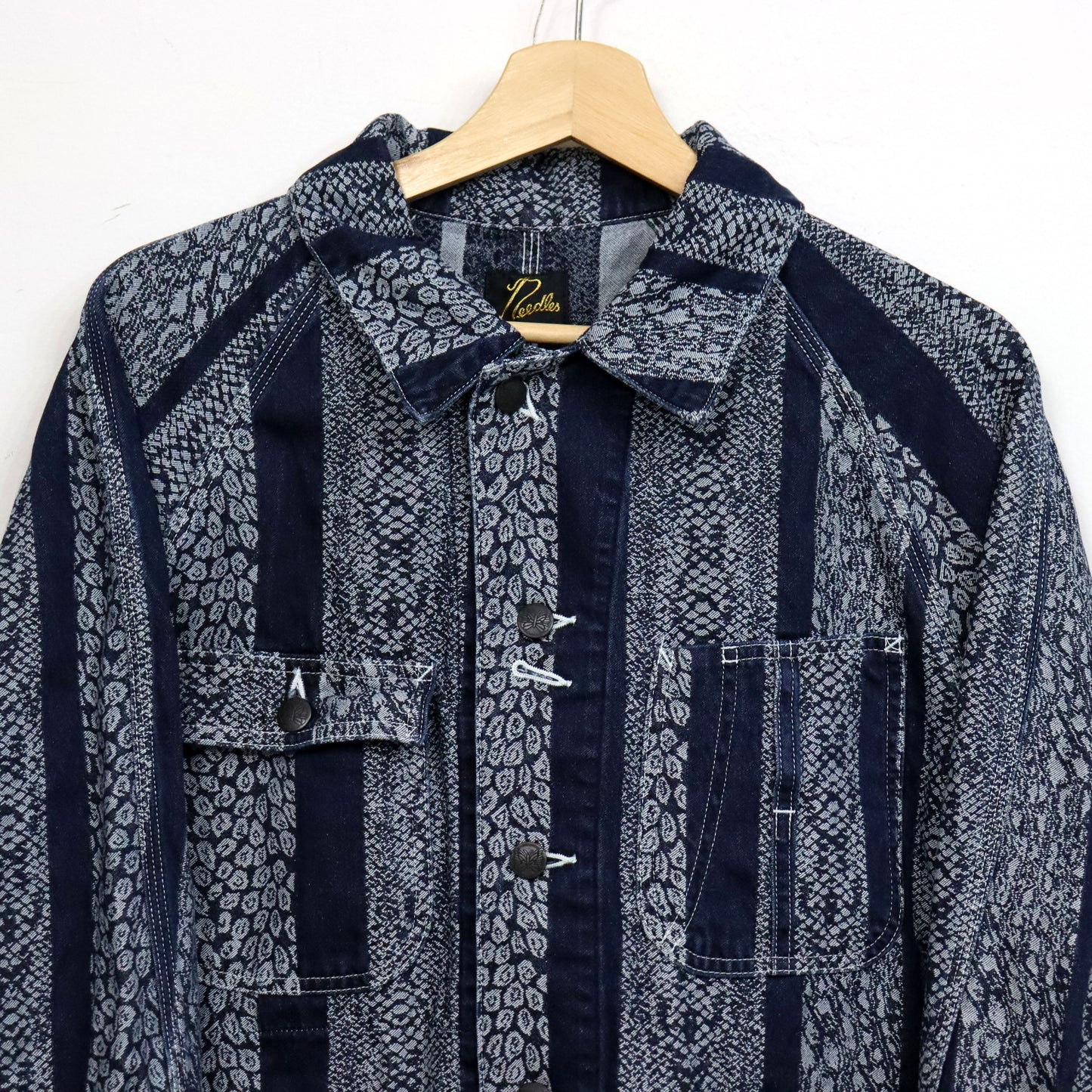 Needles : Short Coverall-10oz Denim / Python Jacquard
