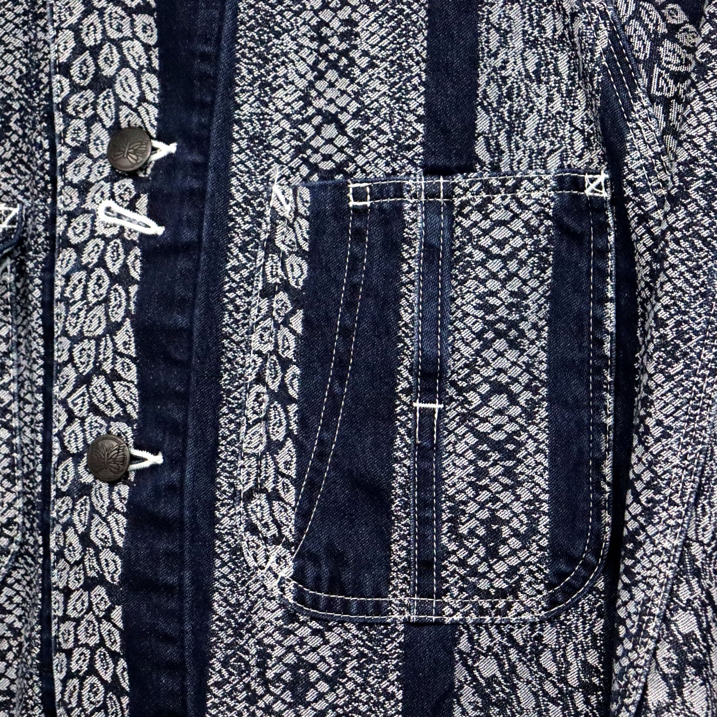 Needles : Short Coverall-10oz Denim / Python Jacquard