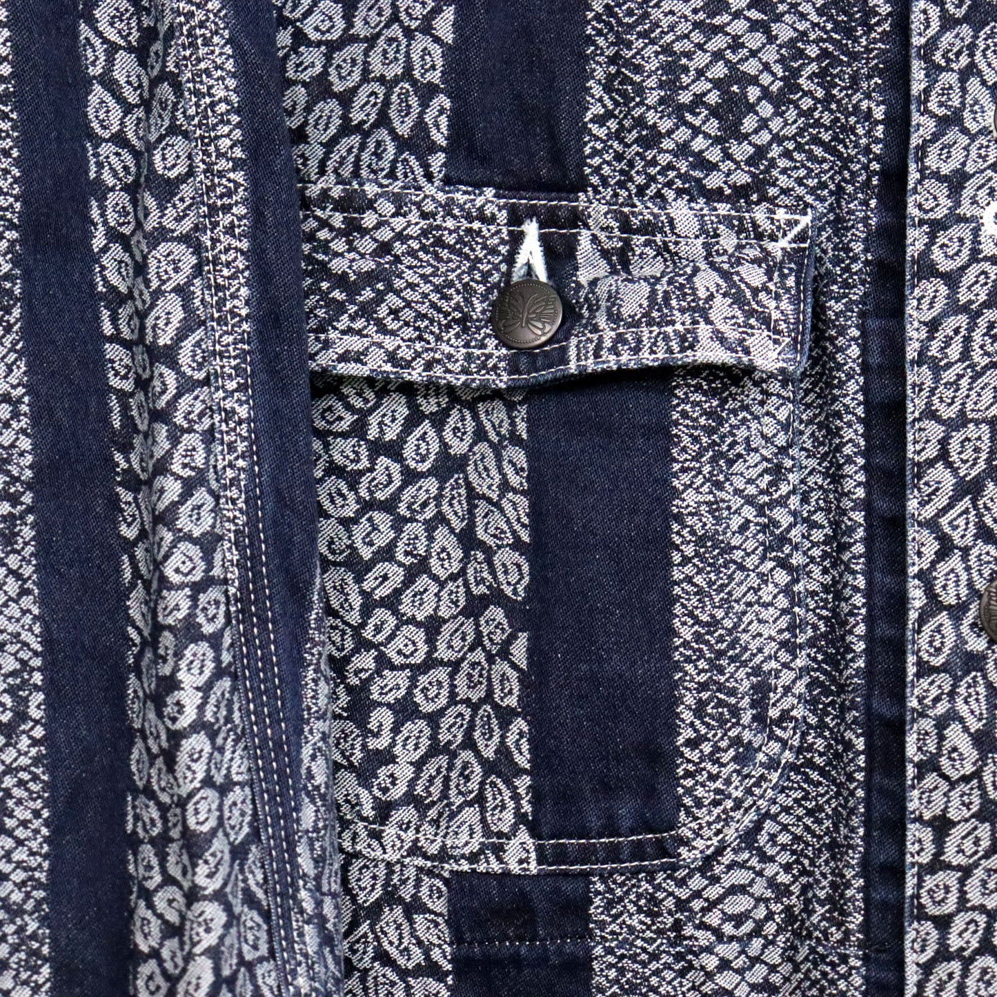 Needles : Short Coverall-10oz Denim / Python Jacquard