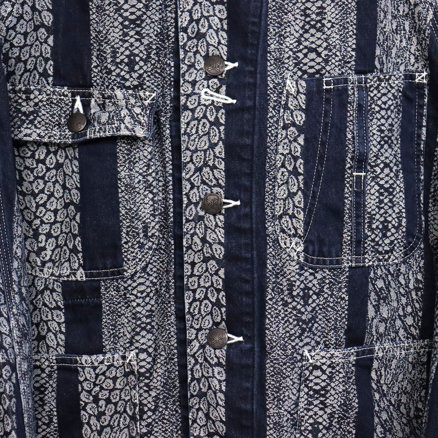 Needles : Short Coverall-10oz Denim / Python Jacquard