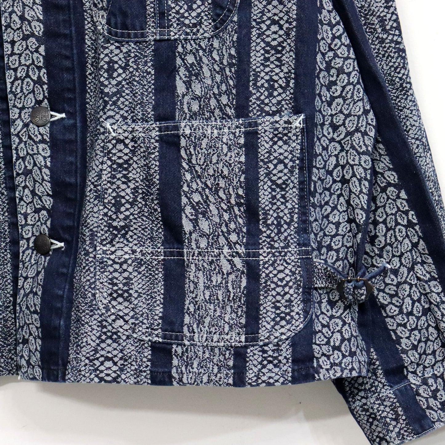 Needles : Short Coverall-10oz Denim / Python Jacquard
