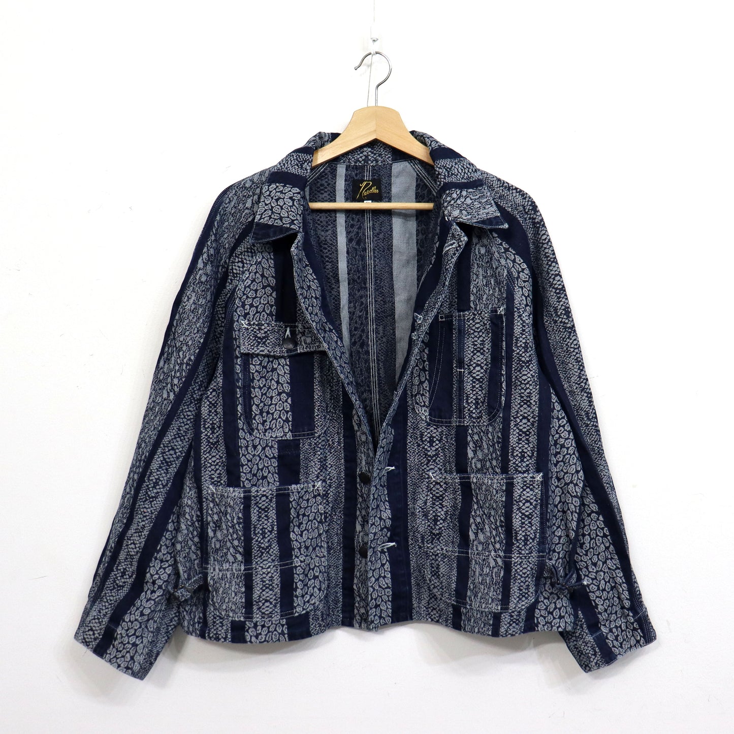 Needles : Short Coverall-10oz Denim / Python Jacquard