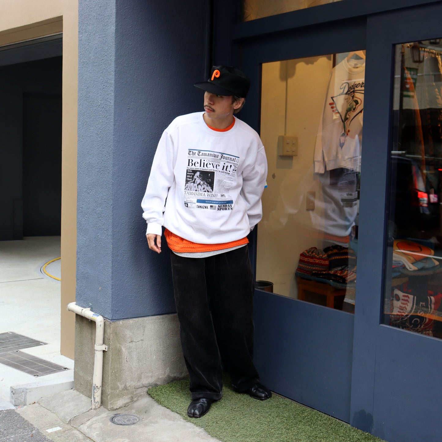 TAMANIWA×SUNDAY SPORTS : TS-6 NEWS PAPER LONG TEE