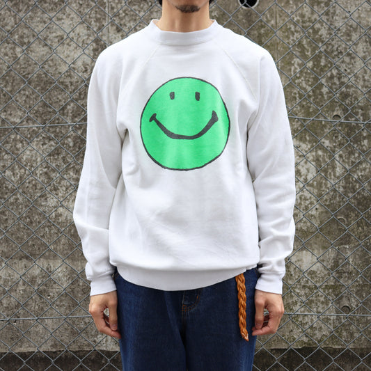 COPYCAT : "Smile" L/S Sweat - White×Green
