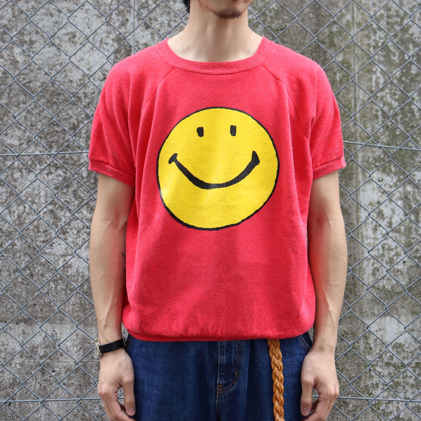 COPY CAT : "SMILE" S/S Sweat - Red×Yellow