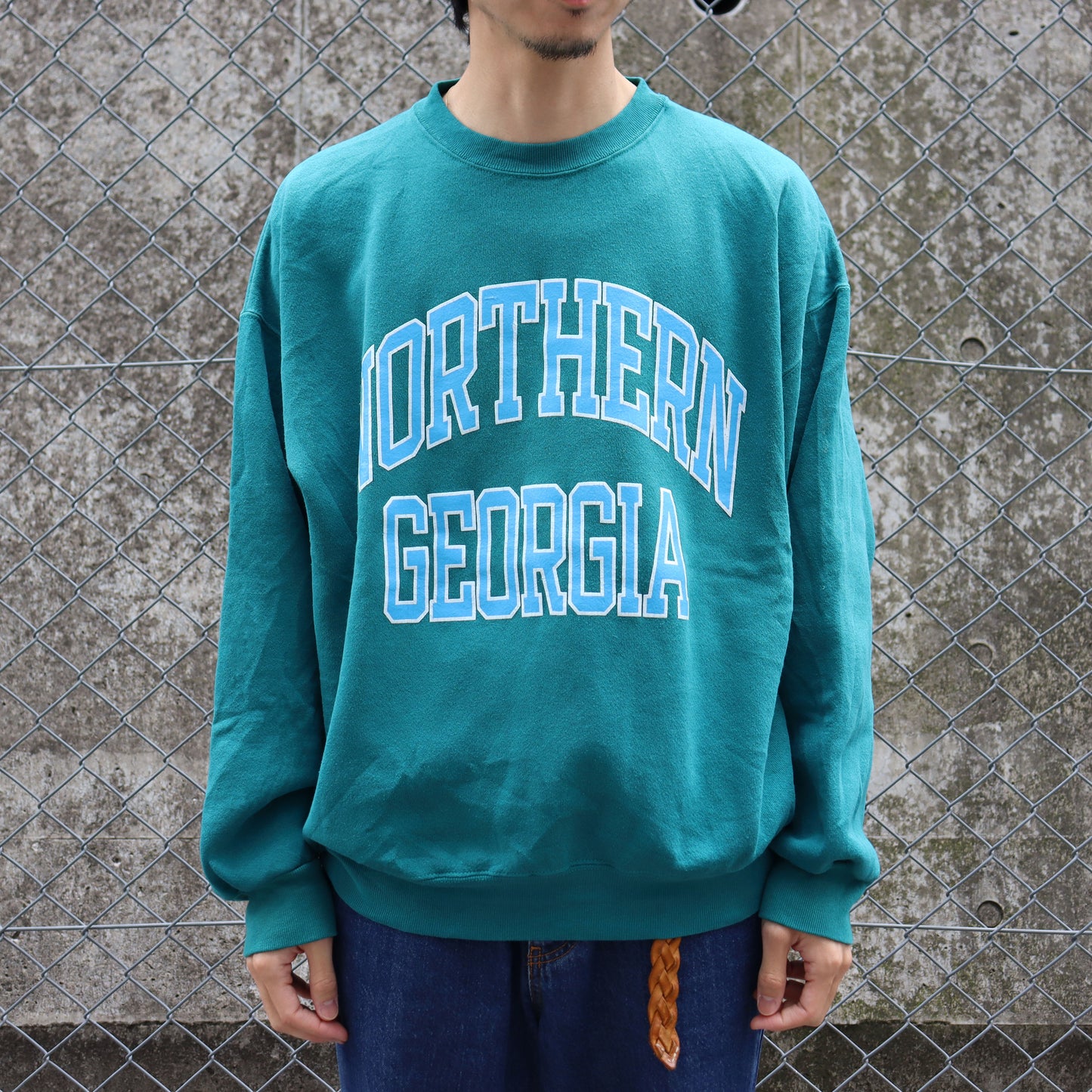 COPYCAT : (Tultex)"North Georgia" L/S Sweat - Teal×Lt.Blue
