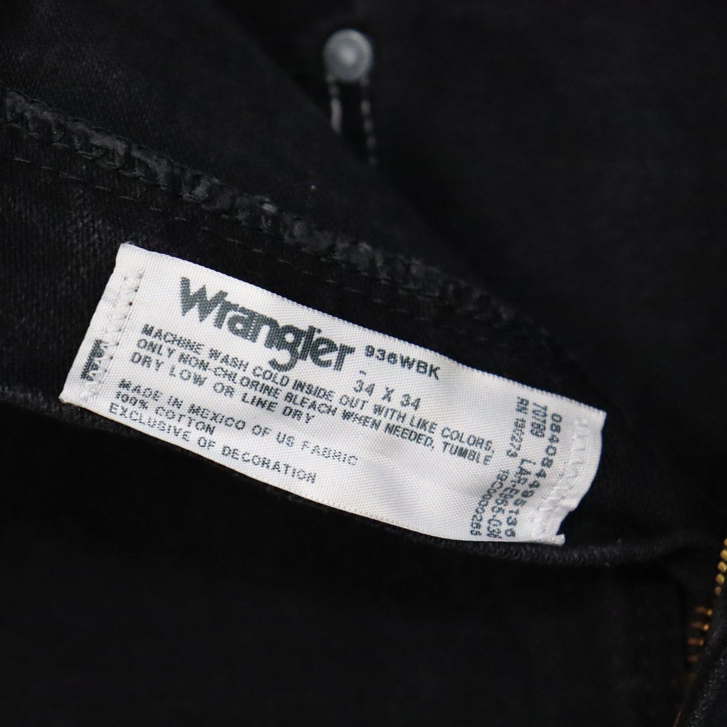 used : (Wrangler) 936WBK Black Denim Jeans / W34L34