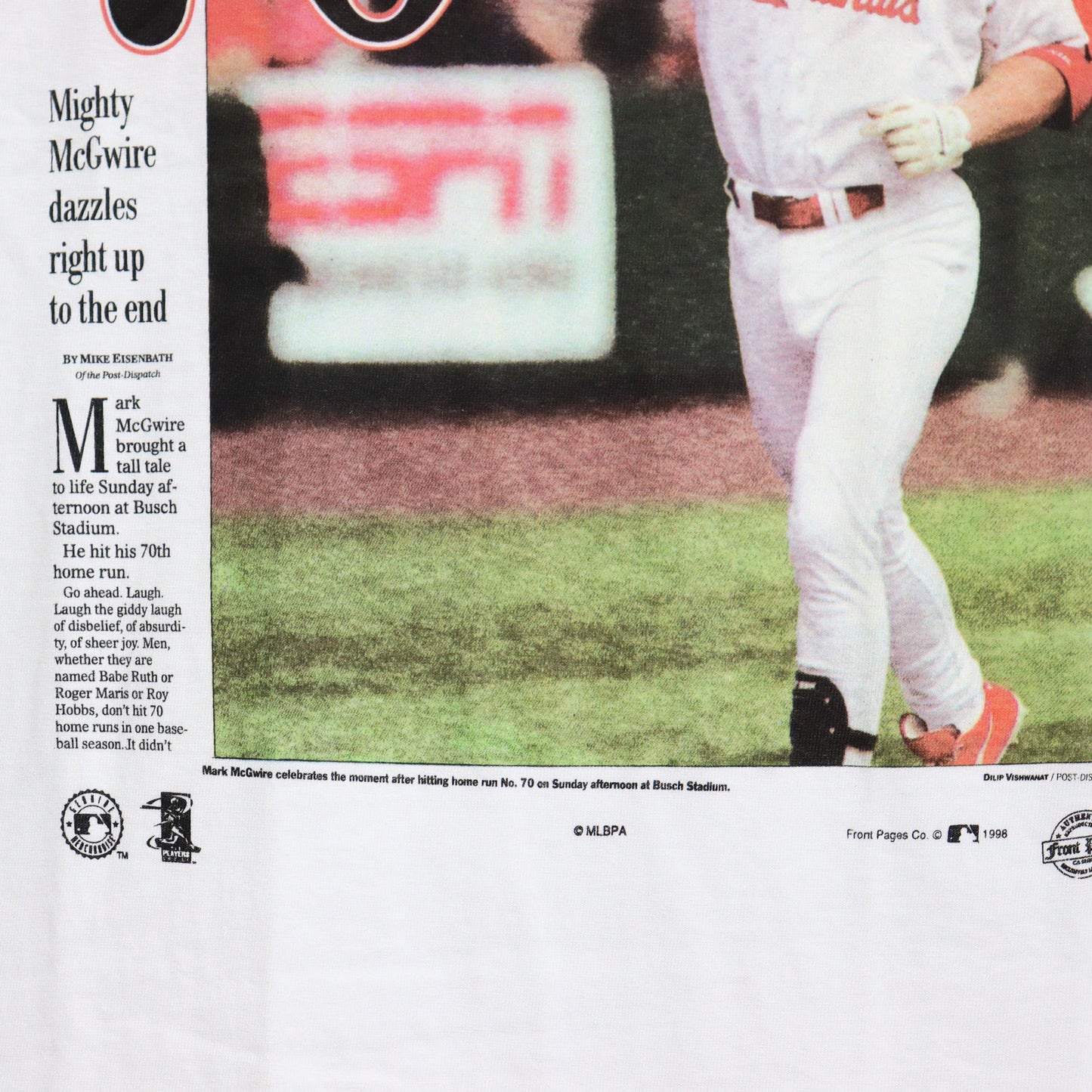 Dead Stock : (Front Pages) MLB Newsparper Tee - Mark McGwire #1