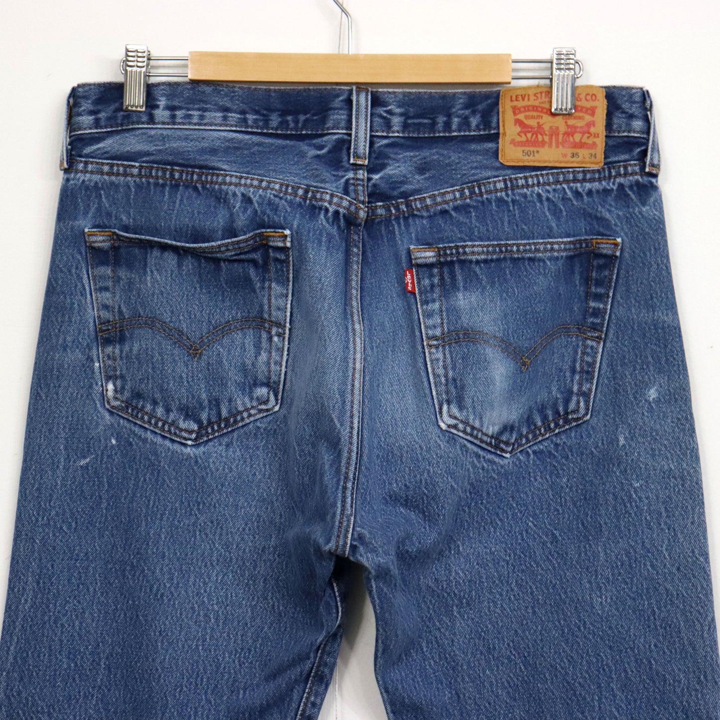 used : (Levi's) 501 Blue Denim Jeans / W35L34