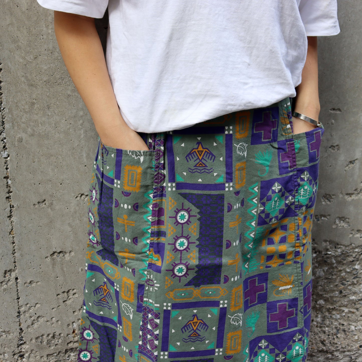 South2 West8 : Army String Skirt - Flannel / Print