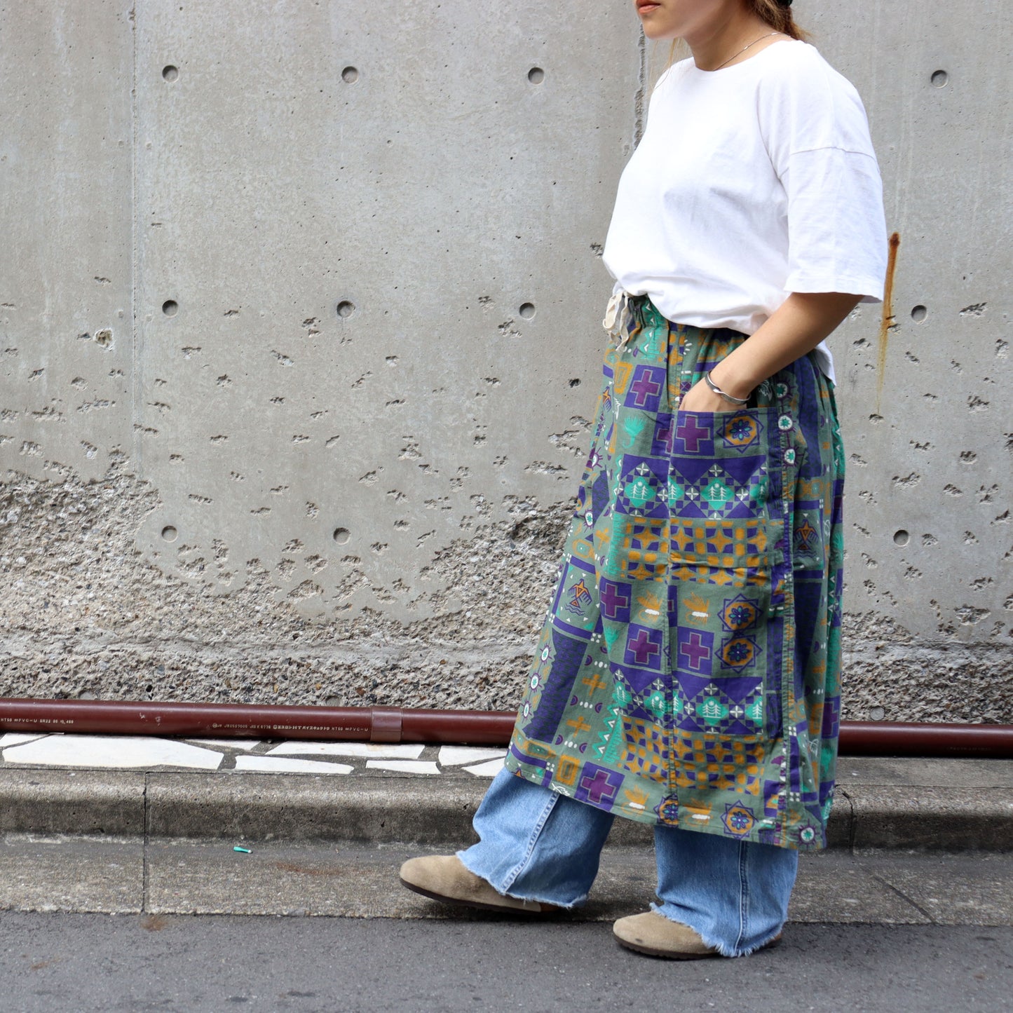 South2 West8 : Army String Skirt - Flannel / Print