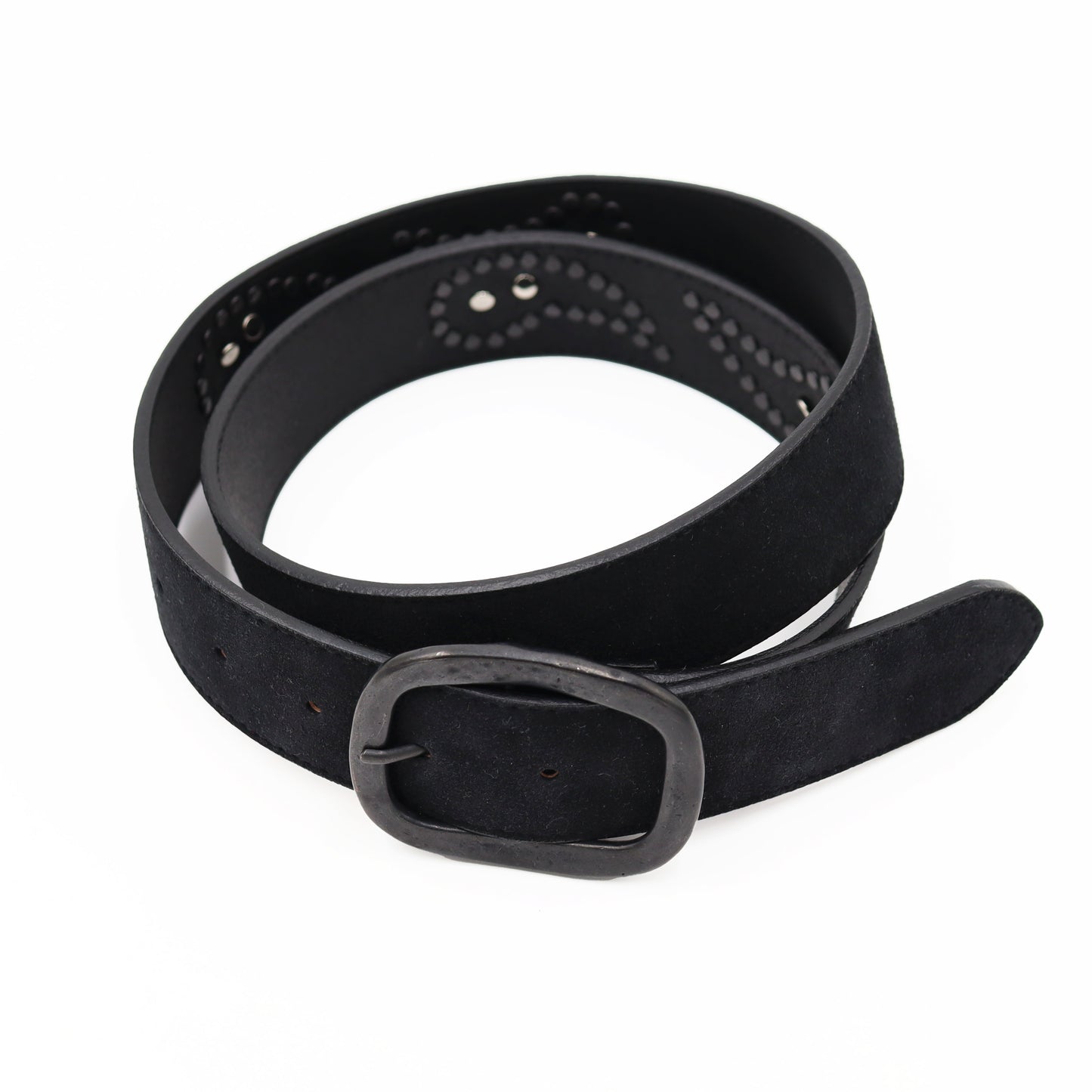 Needles : Paisley Studs Belt - Suede Leather.