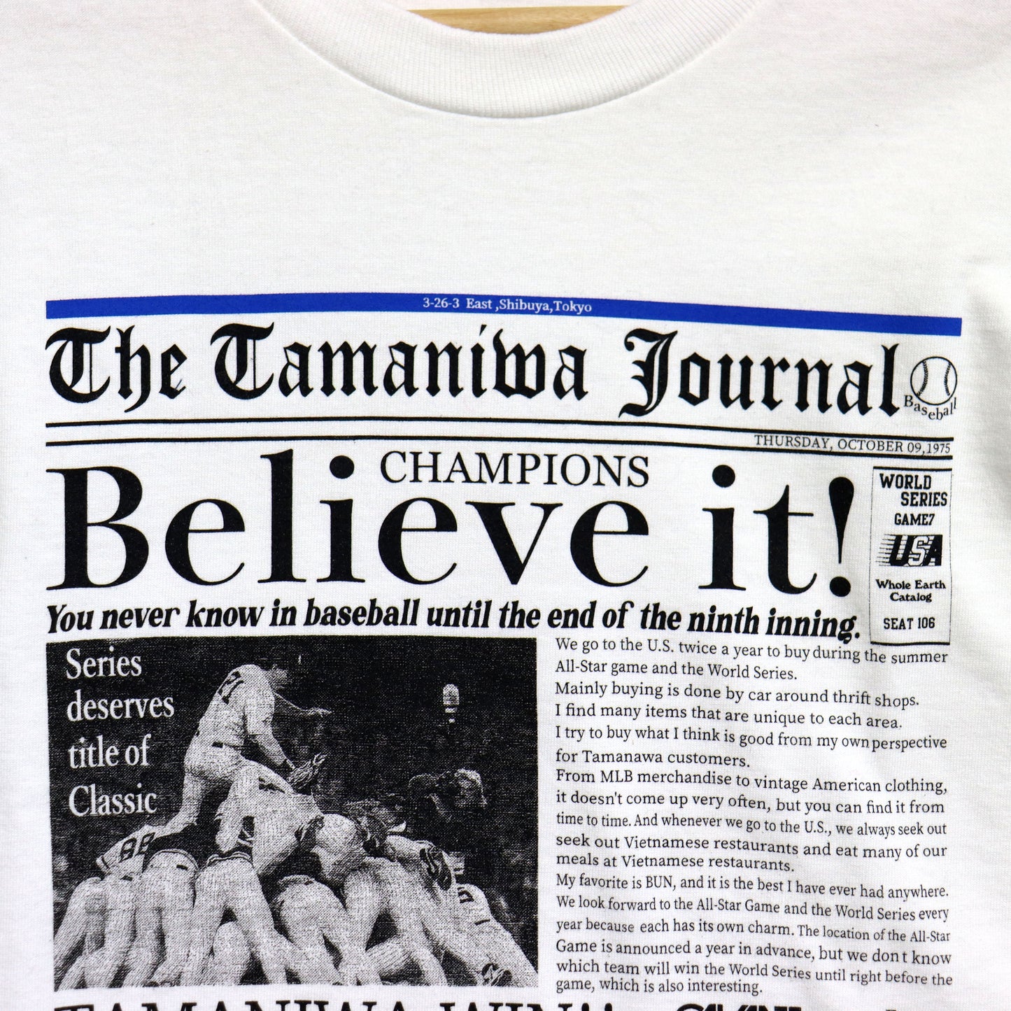 TAMANIWA×SUNDAY SPORTS: TS-6 NEWS PAPER LONG TEE