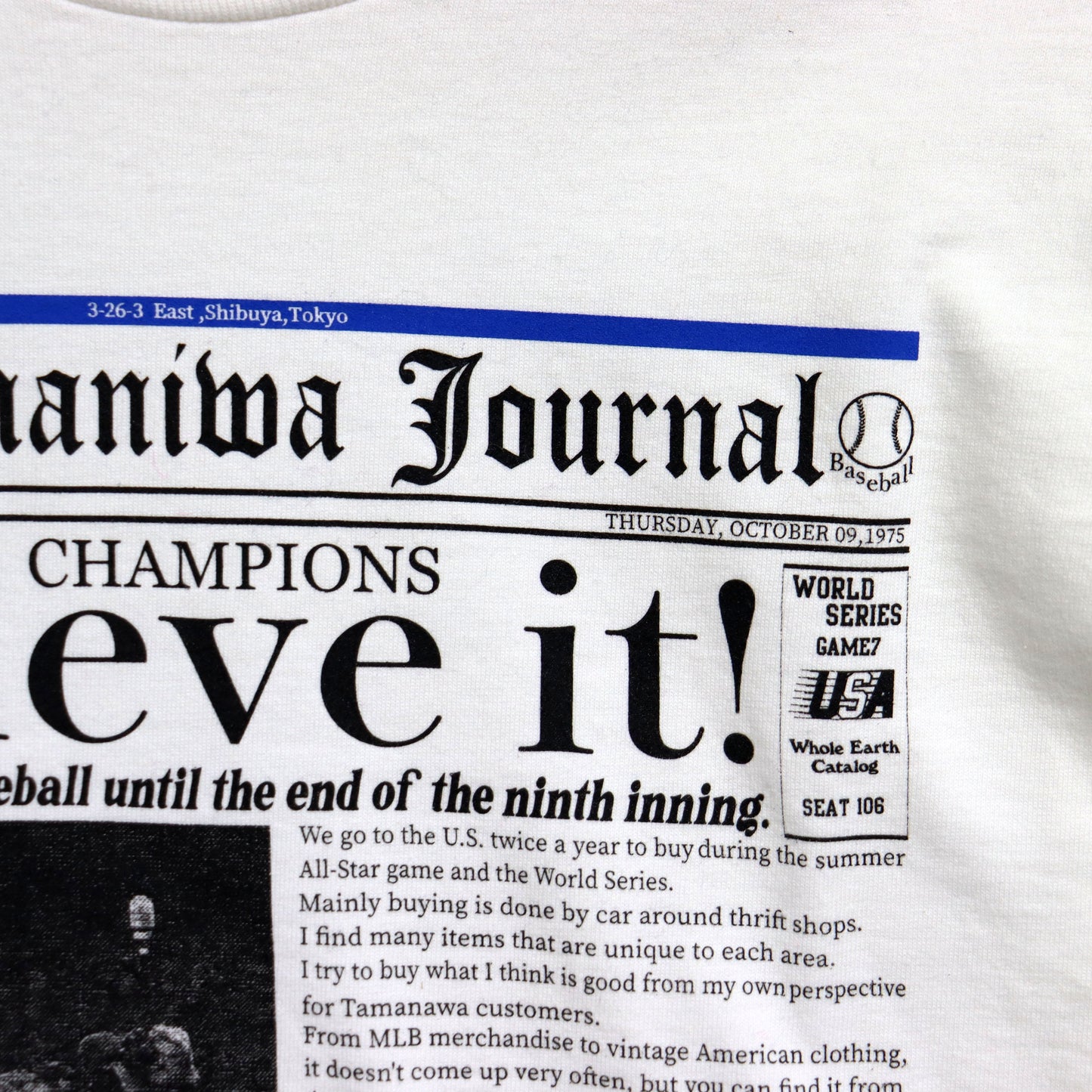 TAMANIWA×SUNDAY SPORTS: TS-6 NEWS PAPER LONG TEE