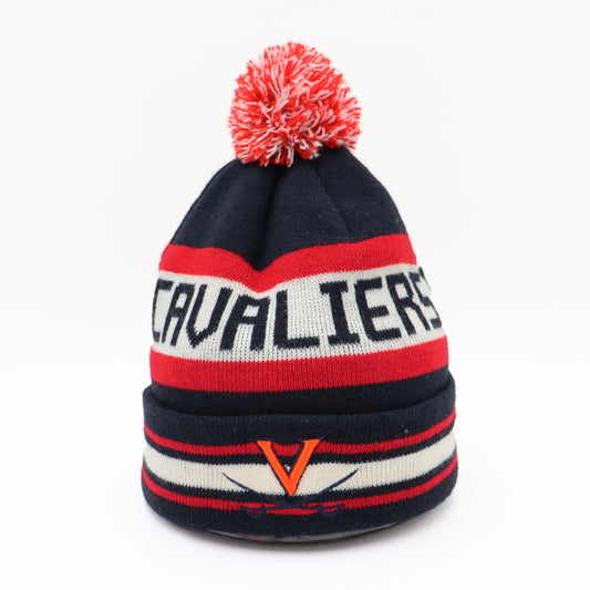 used :  (Newera) Virginia Cavaliers Pom Knit Beanie (F)