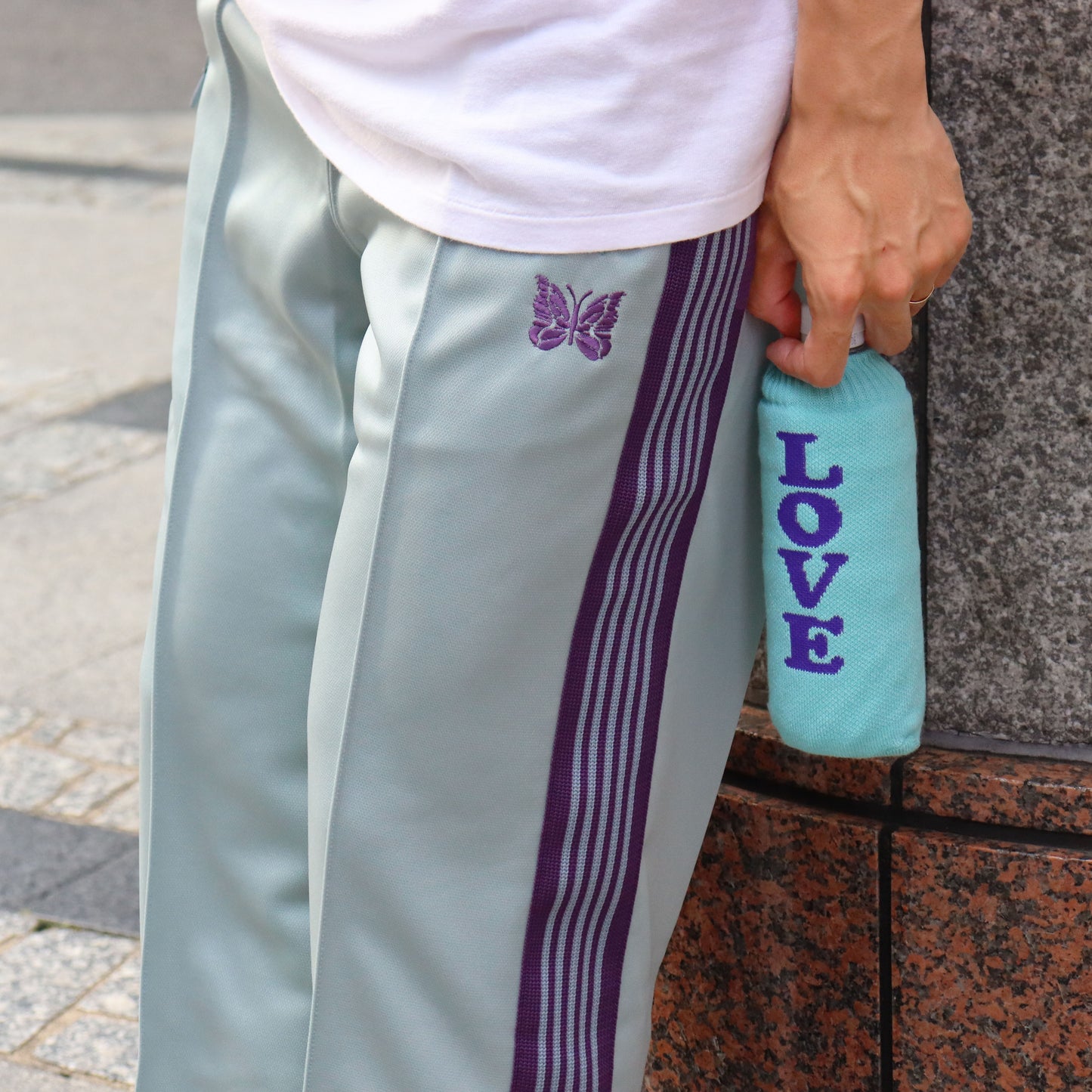 Needles:Track Pant - Poly Smooth【Sax】