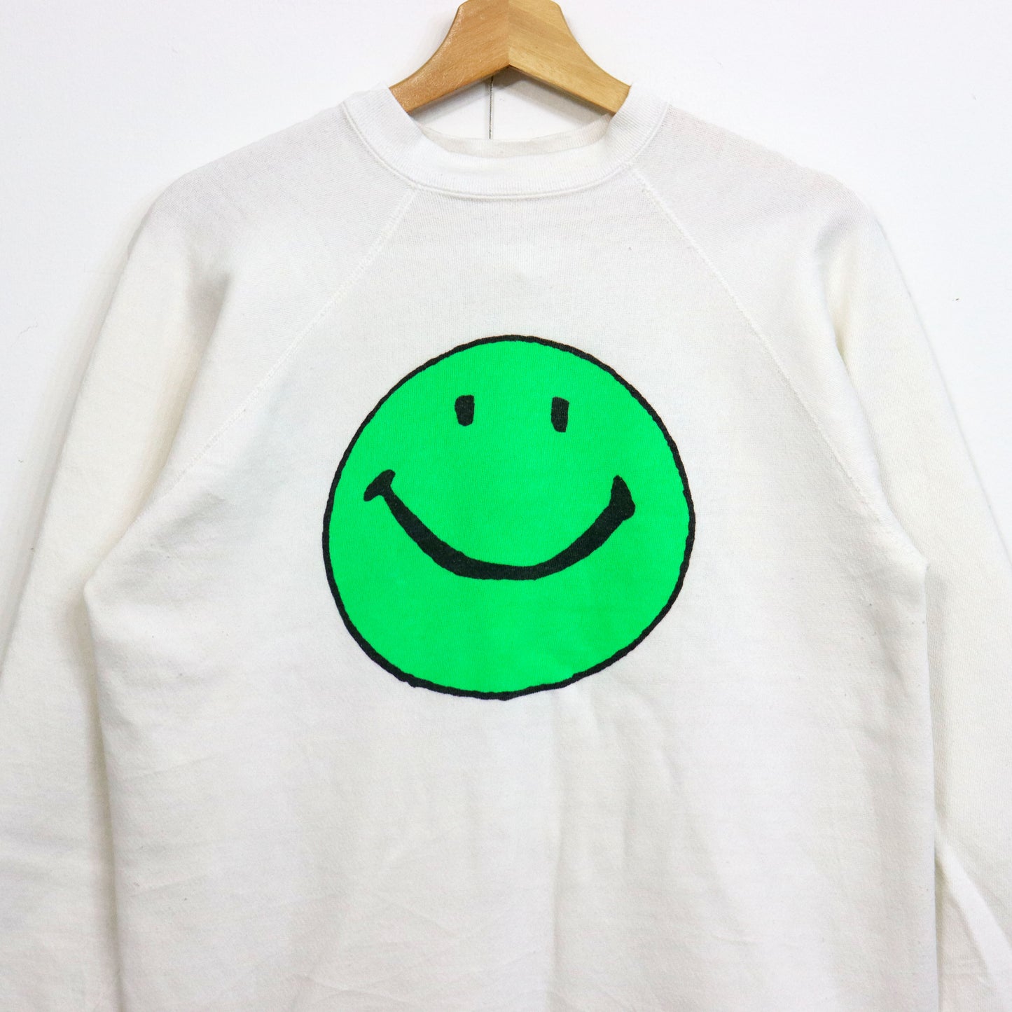 COPYCAT : "Smile" L/S Sweat - White×Green