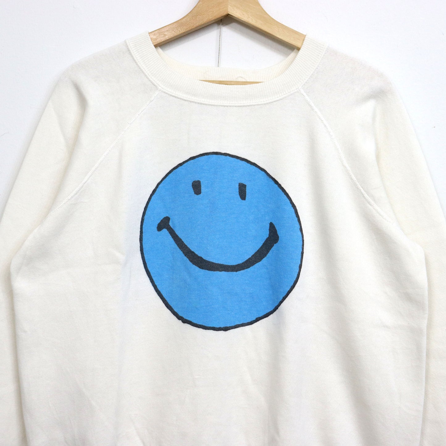COPYCAT : "Smile" L/S Sweat - White×Blue