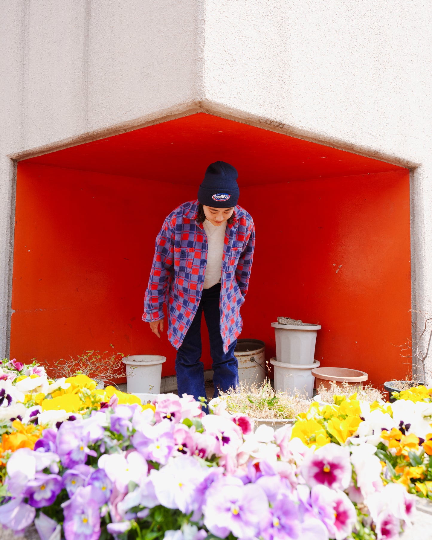 INFIELDER DESIGN : C-596 EMB KNIT CAP