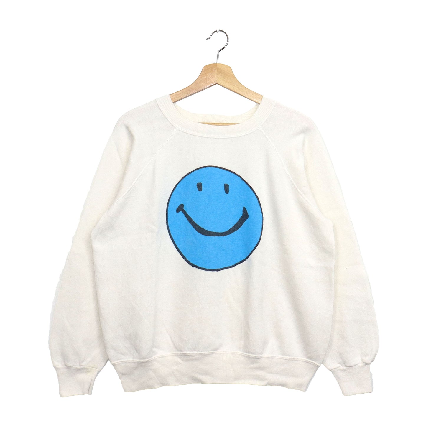 COPYCAT : "Smile" L/S Sweat - White×Blue