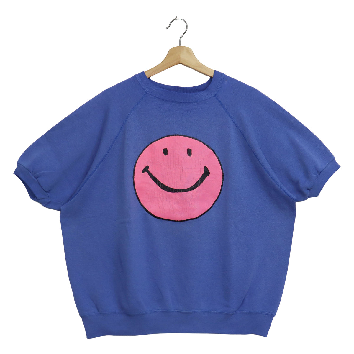 Copycat : Smile S/S Sweat- BLUE×PINK