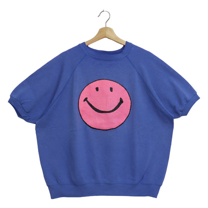 Copycat : Smile S/S Sweat- BLUE×PINK