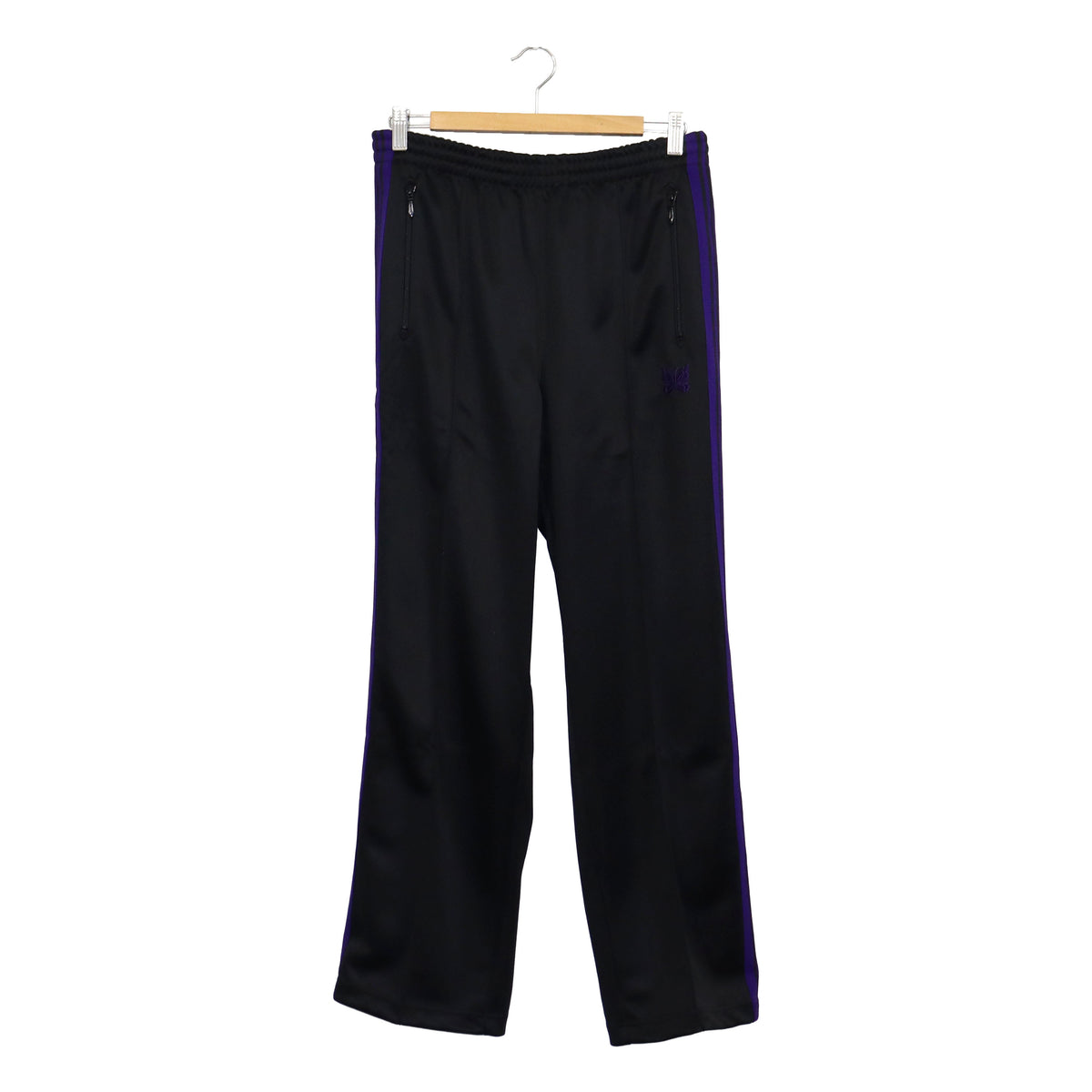Needles : Track Pant - Poly Smooth 【BLACK×PURPLE】