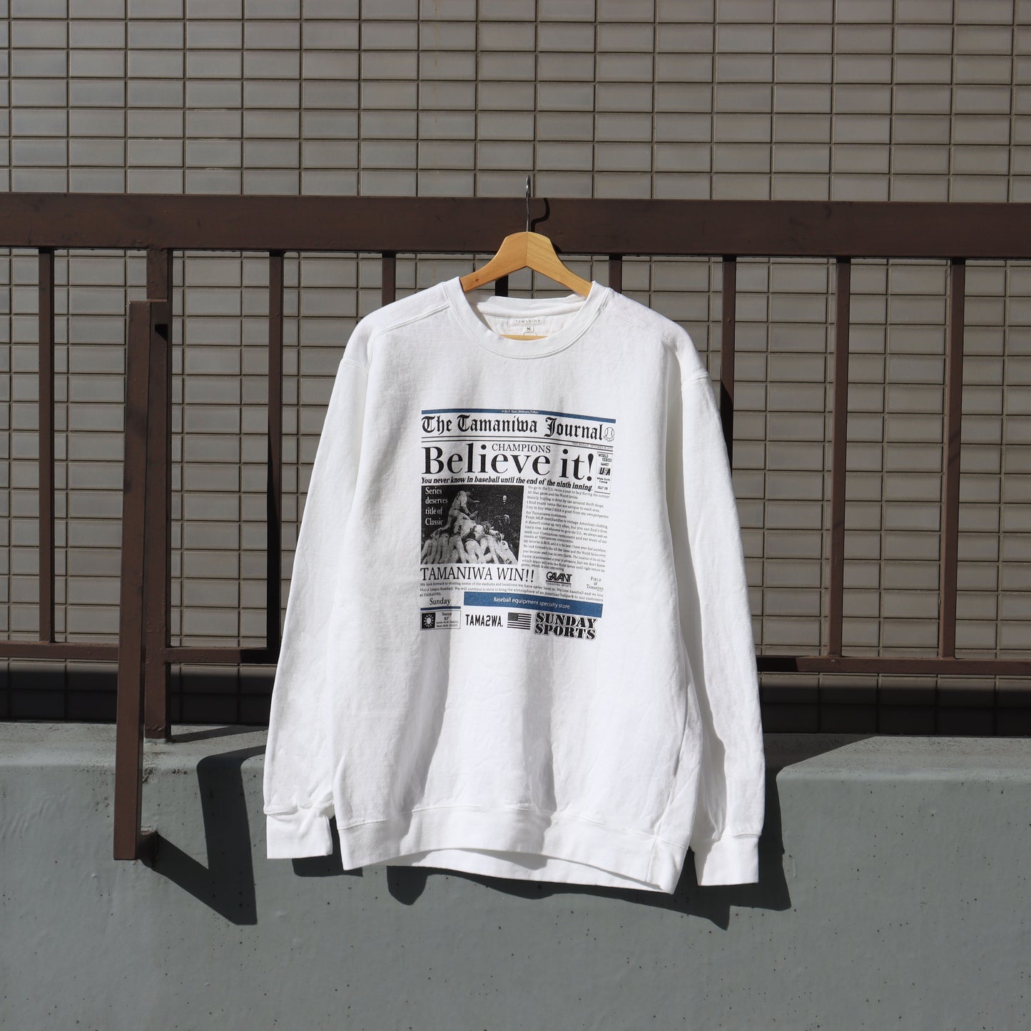 TAMANIWA×SUNDAY SPORTS: [10/13 (Mon)20:00PM Release] TS-6 NEWS PAPER LONG TEE