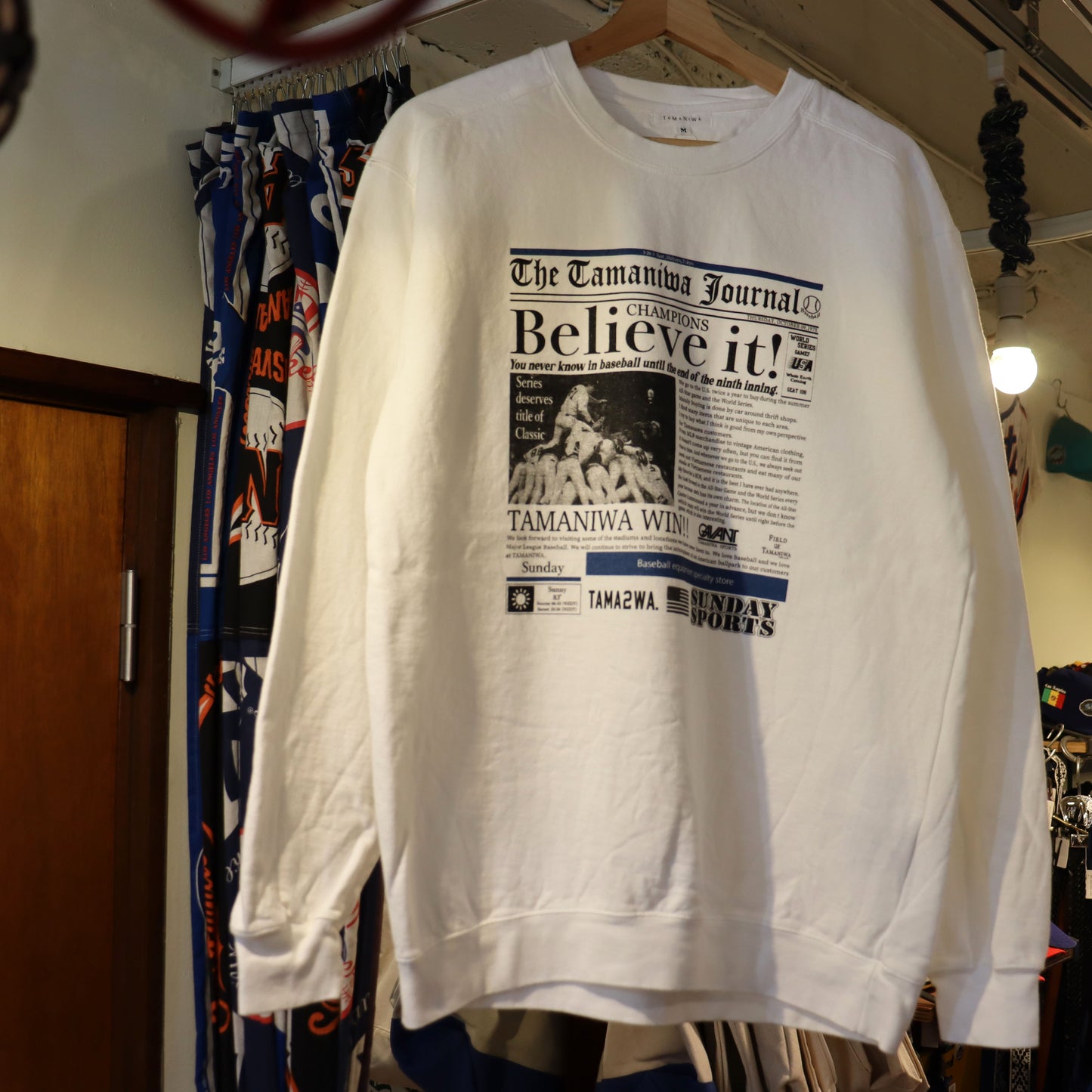 TAMANIWA×SUNDAY SPORTS: [10/13 (Mon)20:00PM Release] TS-6 NEWS PAPER LONG TEE