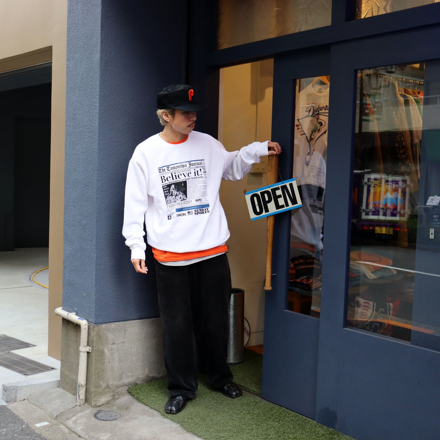 TAMANIWA×SUNDAY SPORTS : TS-6 NEWS PAPER LONG TEE