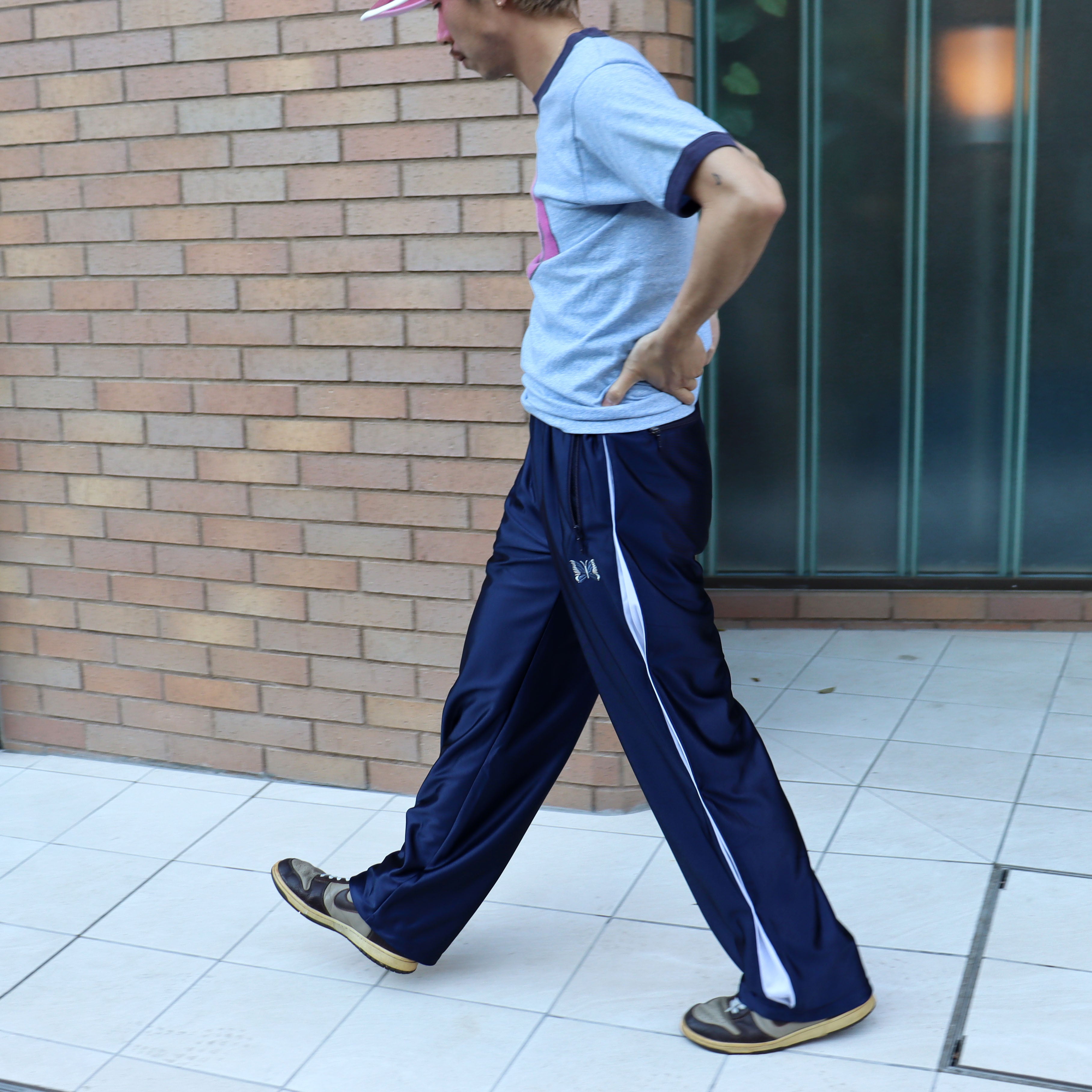 Needles ネイビー トラックパンツ M Needles（ニードルス） 25AW LHP別注 BDU H.D TRACK PANT ロゴ刺繍