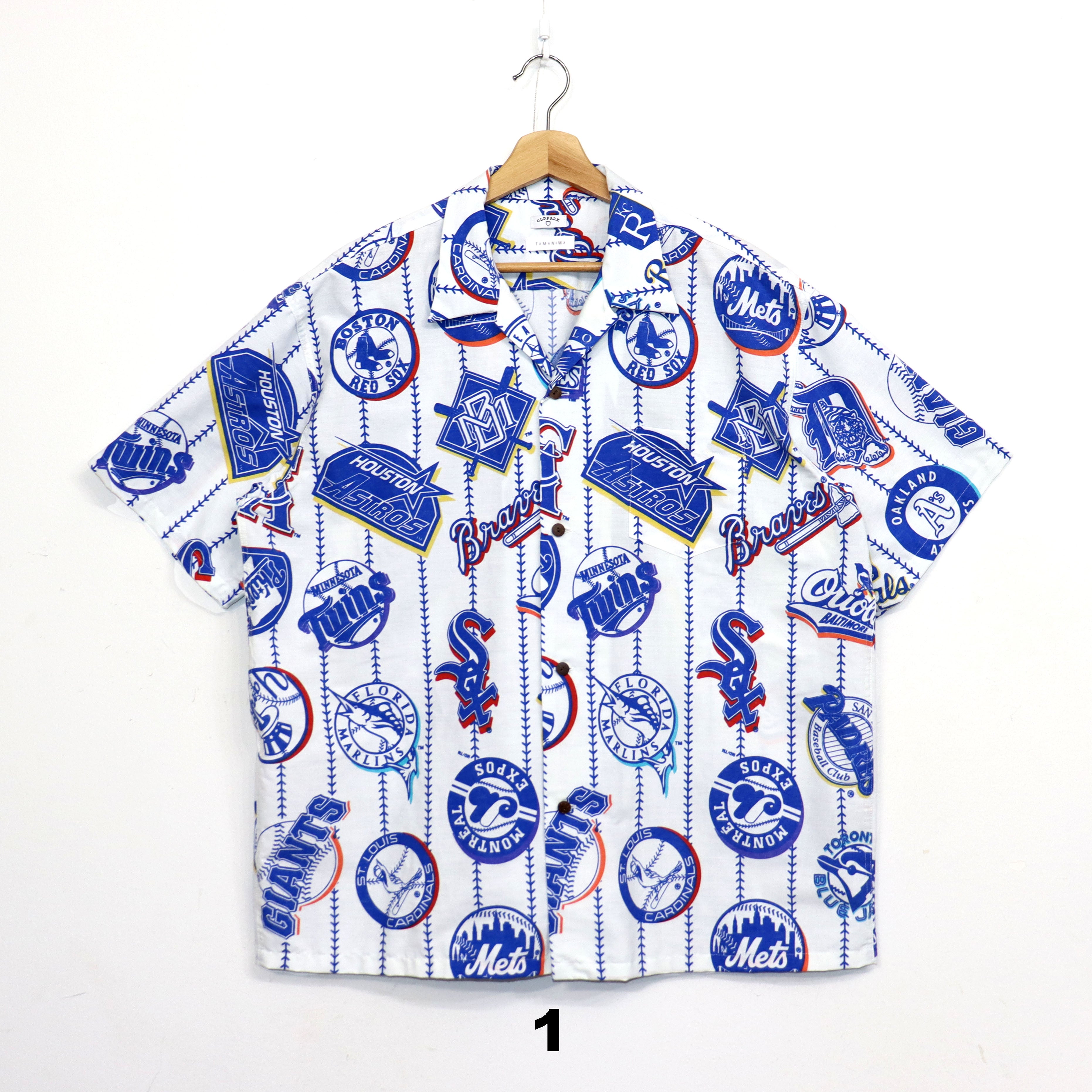 日本製オールドミキハウスヴィンテージスタジャンホッケーアロハシャツレトロ OLD PARK×TAMANIWA : Major Aloha Shirt #4 - 1