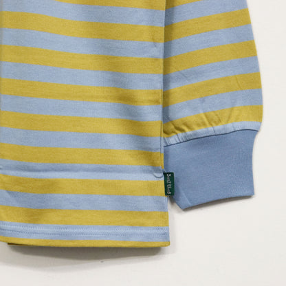 South2 West8 : L/S Round Pocket Tee - Stripe Jersey [SAX BLUE]
