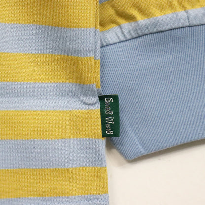 South2 West8 : L/S Round Pocket Tee - Stripe Jersey [SAX BLUE]