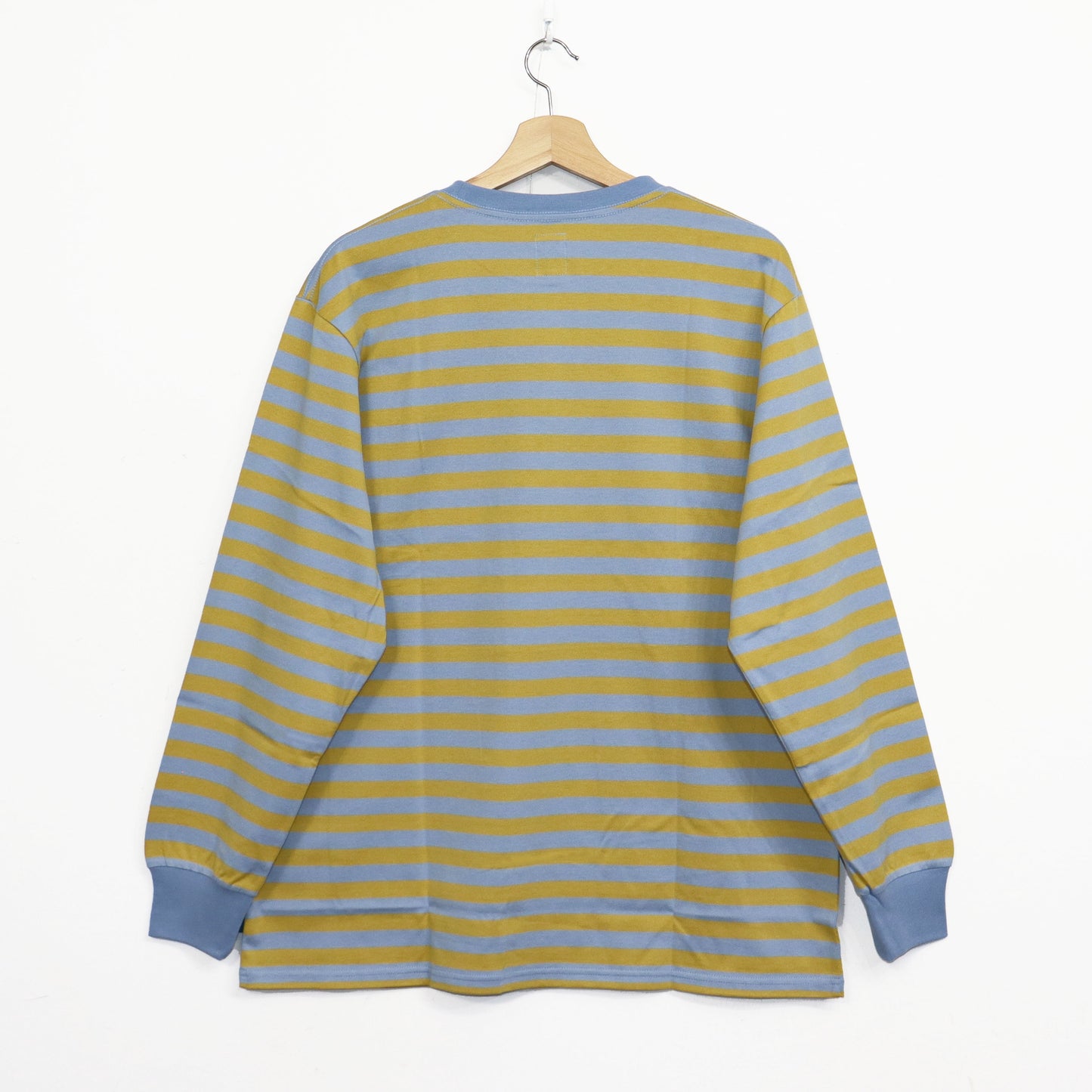 South2 West8 : L/S Round Pocket Tee - Stripe Jersey [SAX BLUE]