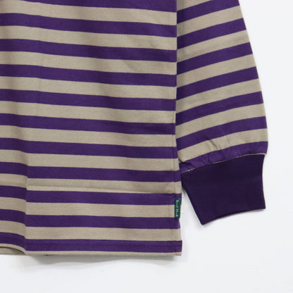 South2 West8 : L/S Round Pocket Tee - Stripe Jersey [PURPLE]
