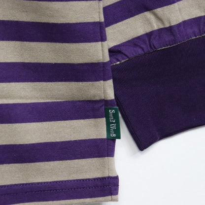 South2 West8 : L/S Round Pocket Tee - Stripe Jersey [PURPLE]