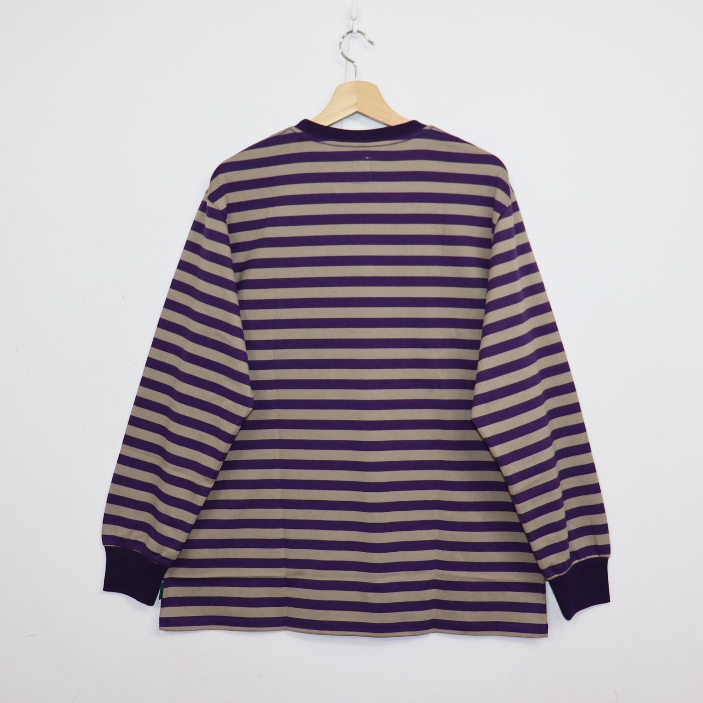 South2 West8 : L/S Round Pocket Tee - Stripe Jersey [PURPLE]