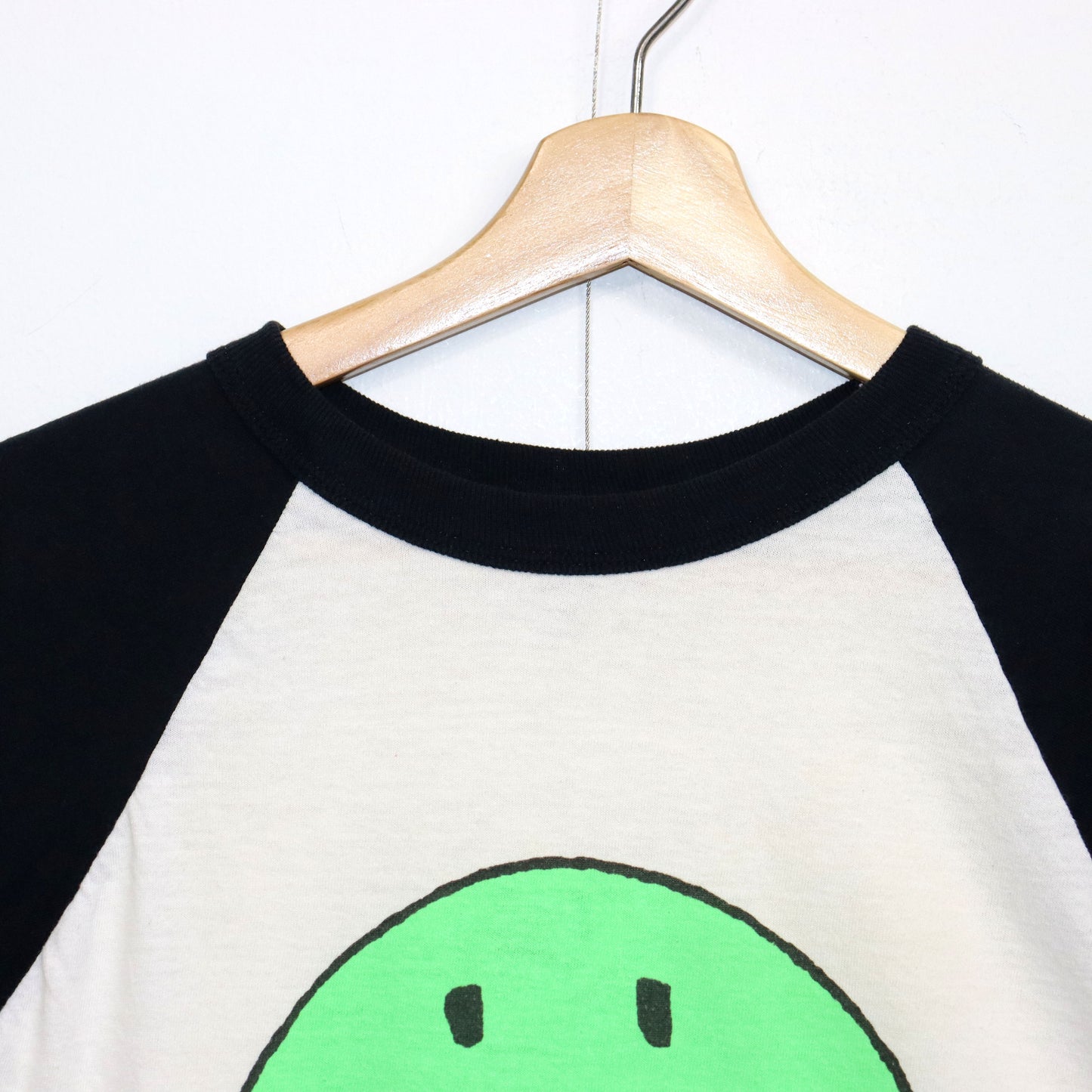 Copycat : Smile Raglan Tee - Black×Green