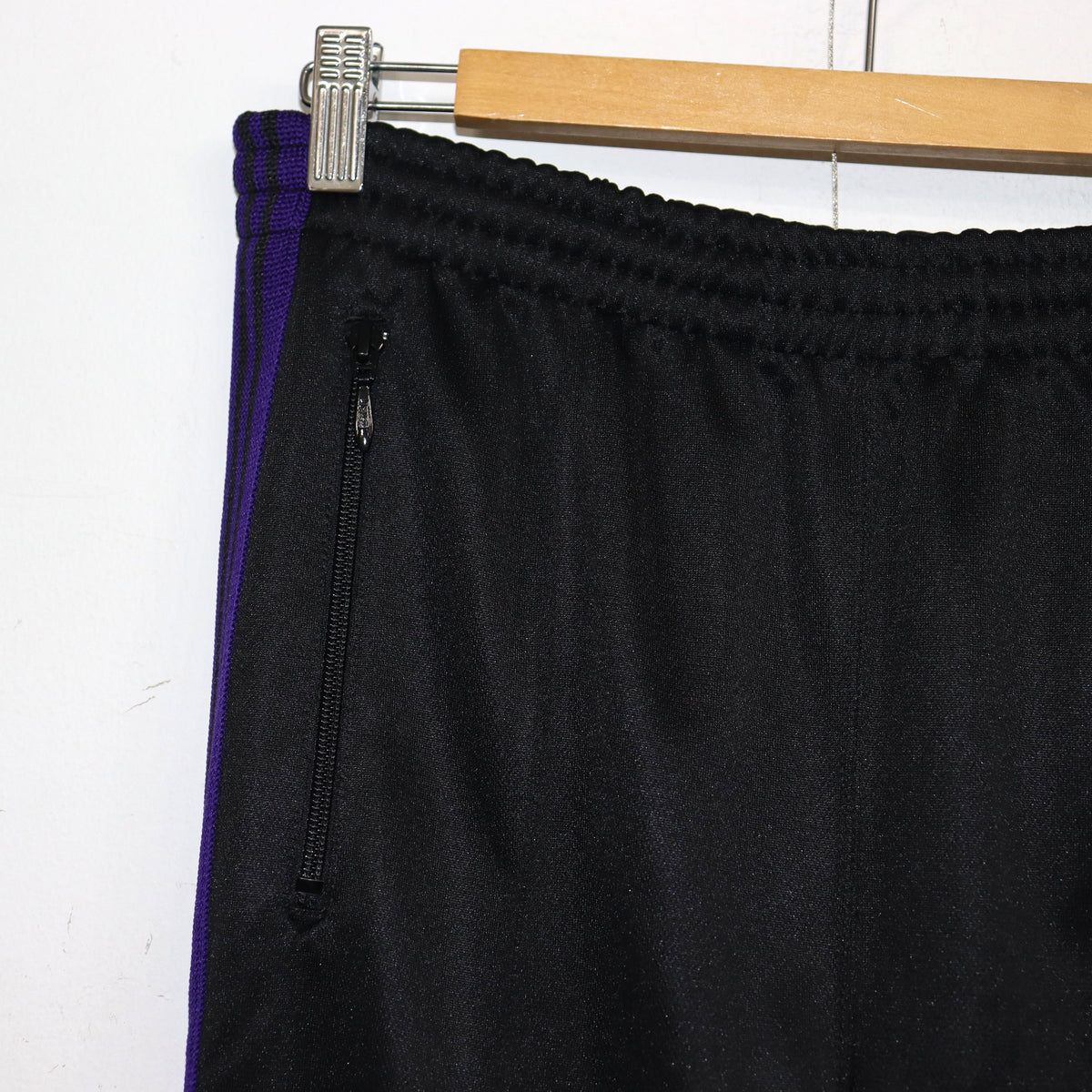 Needles : Track Pant - Poly Smooth 【BLACK×PURPLE】