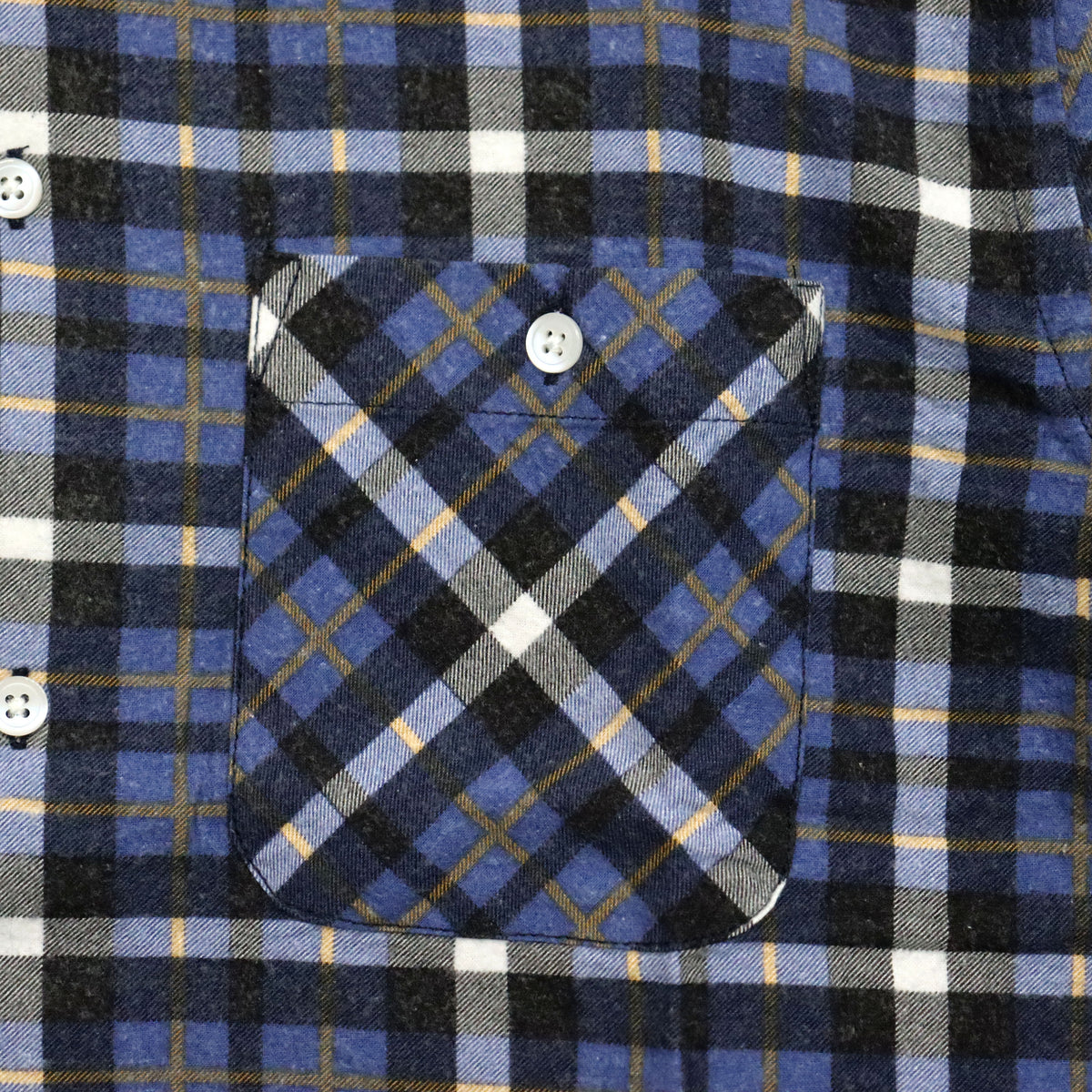 Needles : One-Up Shirt - Printed Flannel / Plaid 【BLUE×NAVY】