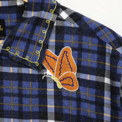 Needles : One-Up Shirt - Printed Flannel / Plaid 【BLUE×NAVY】