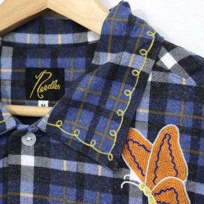Needles : One-Up Shirt - Printed Flannel / Plaid 【BLUE×NAVY】