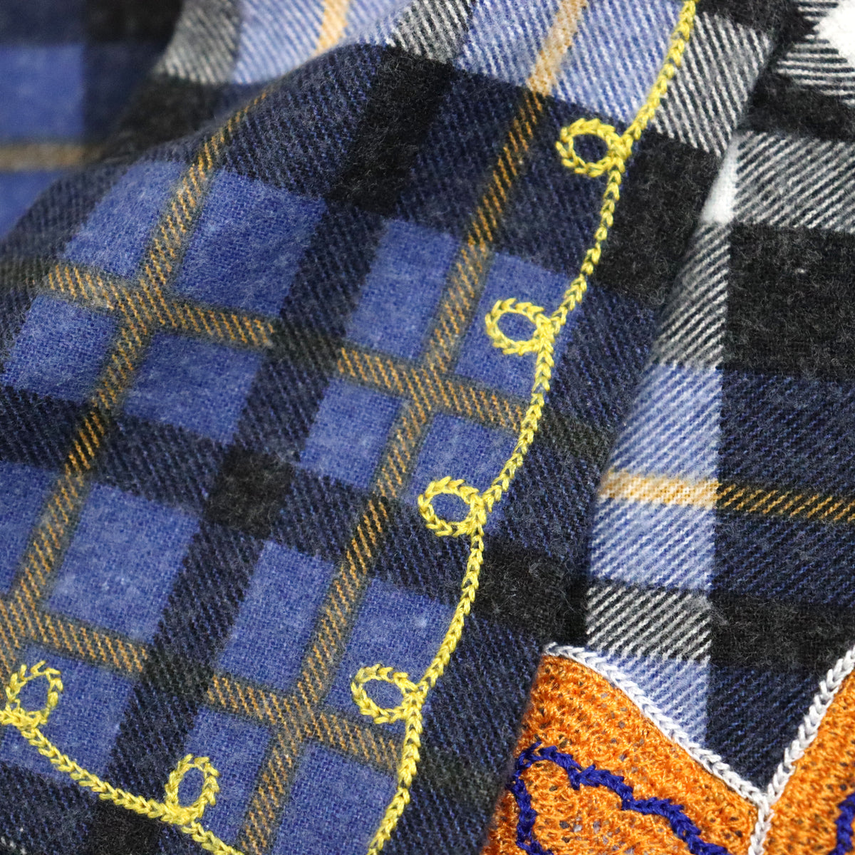 Needles : One-Up Shirt - Printed Flannel / Plaid 【BLUE×NAVY】