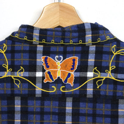 Needles : One-Up Shirt - Printed Flannel / Plaid 【BLUE×NAVY】