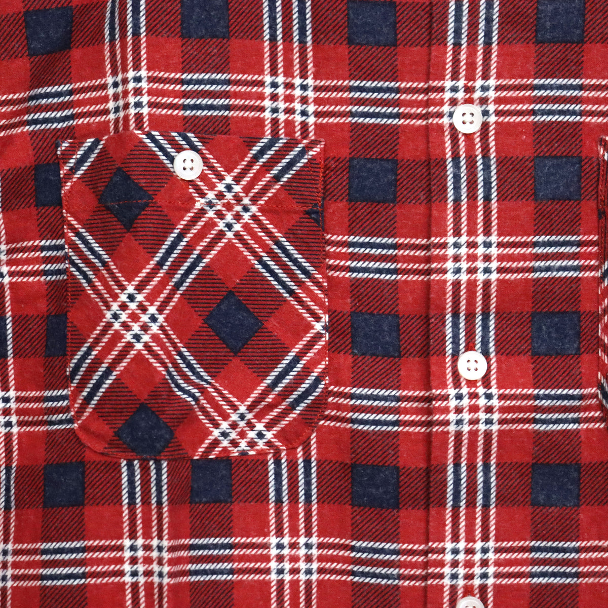 Needles : One-Up Shirt - Printed Flannel / Plaid 【RED×NAVY】