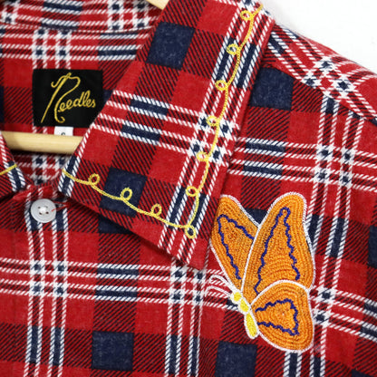 Needles : One-Up Shirt - Printed Flannel / Plaid 【RED×NAVY】
