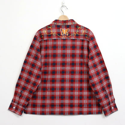 Needles : One-Up Shirt - Printed Flannel / Plaid 【RED×NAVY】