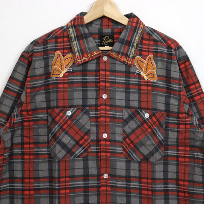 Needles : One-Up Shirt - Printed Flannel / Plaid 【RED×GREY】